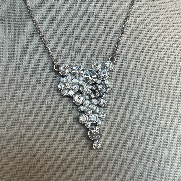 N238 Pilgrim NWT Danish Clear Silver Rivoli Crystal Pendant Extender Chain - Picture 7 of 10